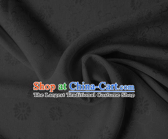 Traditional Chinese Classical Daisy Pattern Design Ash Black Silk Fabric Ancient Hanfu Dress Silk Cloth
