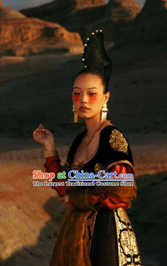 Traditional Chinese Ancient Court Apsaras Dance Black Hanfu Dress Tang Dynasty Royal Princess Replica Costume for Women