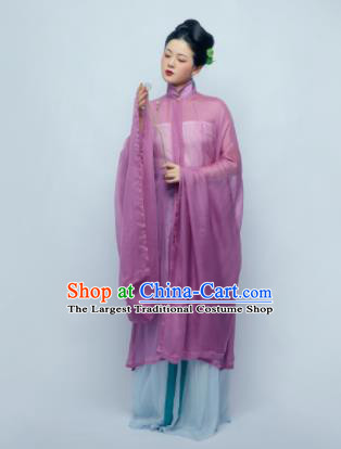 Traditional Chinese Ancient Dowager Purple Hanfu Dress Ming Dynasty Court Lady Replica Costume for Women