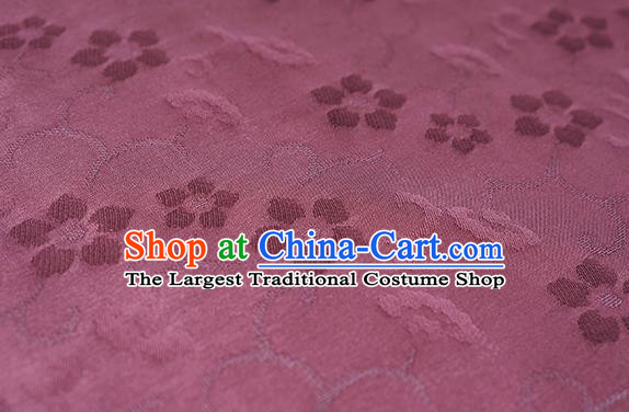Traditional Chinese Classical Cherry Blossom Pattern Design Amaranth Silk Fabric Ancient Hanfu Dress Silk Cloth
