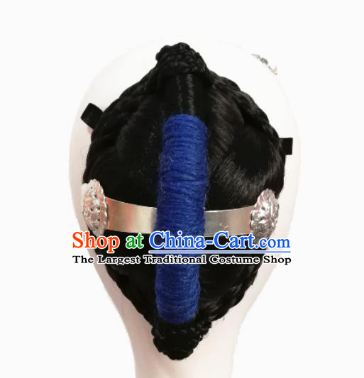 Traditional Chinese Classical Dance Young Mistress Hair Accessories Fan Dance Wig Chignon Headdress for Women