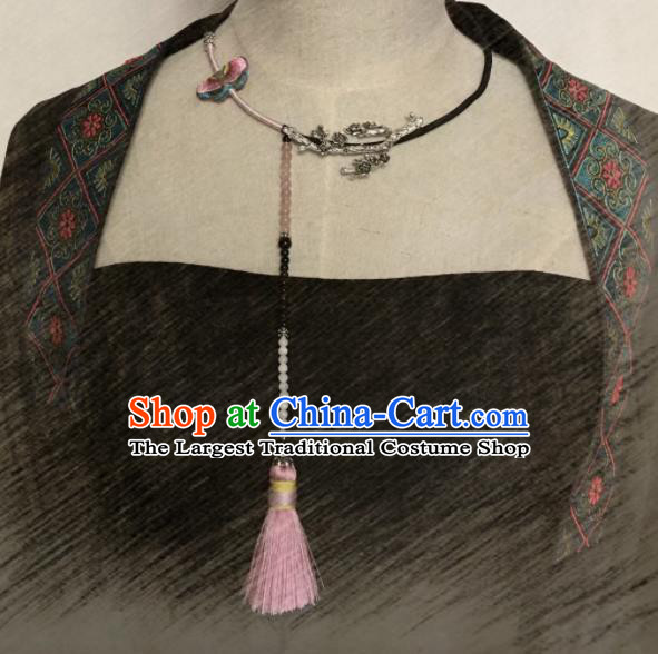Chinese Traditional Ethnic Butterfly Necklet Accessories Nationality Tassel Necklace for Women