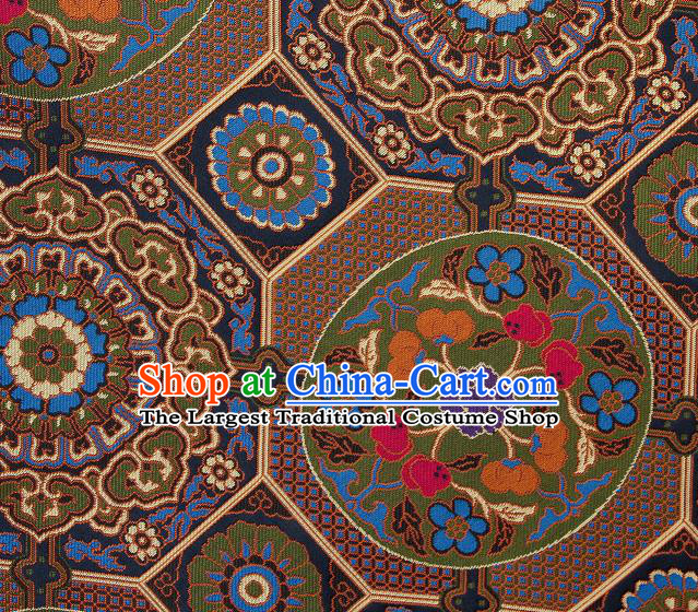 Asian Chinese Traditional Pattern Brown Brocade Buddhism Tibetan Robe Satin Fabric Chinese Silk Material