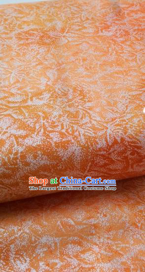 Traditional Chinese Cheongsam Classical Pattern Orange Brocade Fabric Ancient Hanfu Silk Cloth