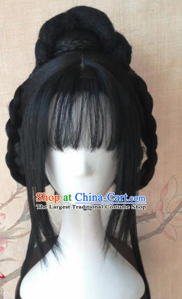 Chinese Traditional Cosplay Court Princess Wigs Ancient Swordswoman Wig Sheath Hair Accessories for Women