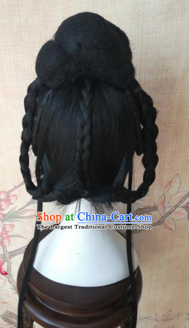 Chinese Traditional Cosplay Court Princess Wigs Ancient Swordswoman Wig Sheath Hair Accessories for Women
