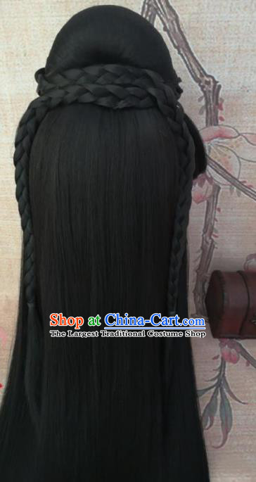 Chinese Traditional Cosplay Han Dynasty Princess Wigs Ancient Court Lady Wig Sheath Hair Accessories for Women