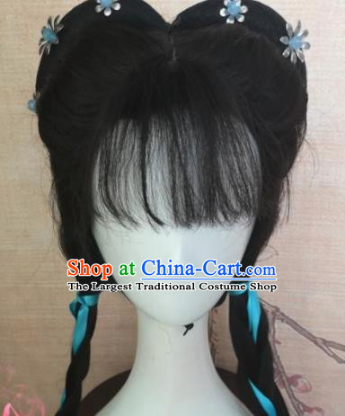 Chinese Traditional Cosplay Maidservants Wigs Ancient Nobility Lady Wig Sheath Hair Accessories for Women