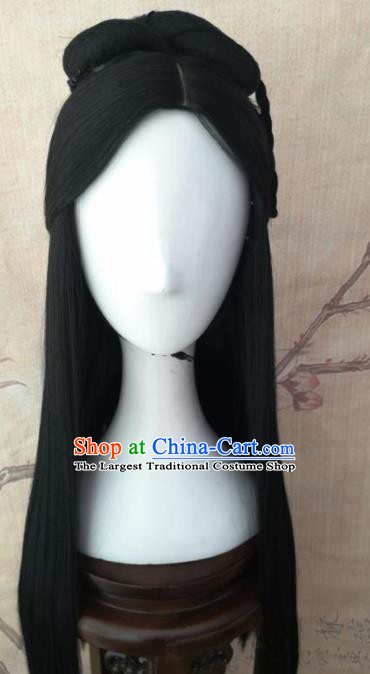 Chinese Traditional Cosplay Princess Wigs Ancient Palace Lady Wig Sheath Hair Accessories for Women