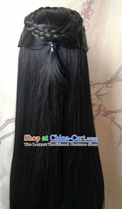 Chinese Traditional Cosplay Goddess Swordsman Wigs Ancient Palace Princess Wig Sheath Hair Accessories for Women