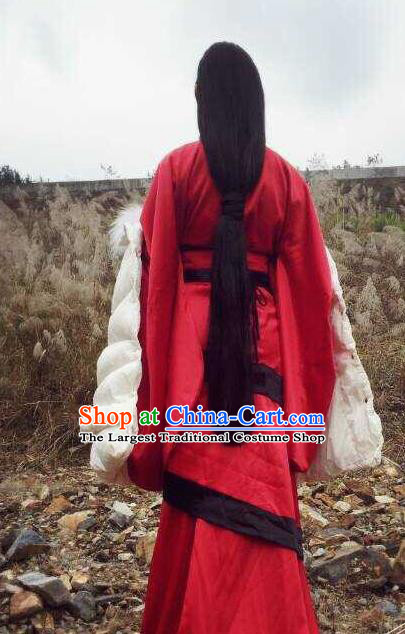 Traditional Chinese Han Dynasty Court Dancer Red Hanfu Dress Ancient Imperial Concubine Replica Costumes for Women