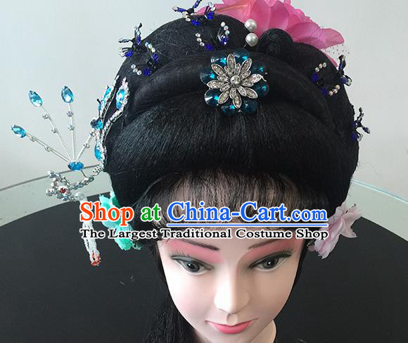 Chinese Beijing Opera Princess Headgear Traditional Peking Opera Diva Wig and Hair Accessories for Women