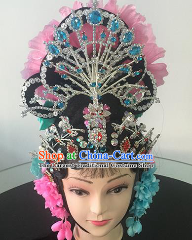 Chinese Beijing Opera Diva Headgear Traditional Peking Opera Princess Wig Sheath and Hair Accessories for Women