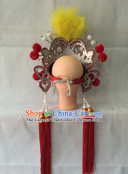 Chinese Beijing Opera Blues Hat Traditional Peking Opera Diva Female Swordsman Hair Accessories for Women