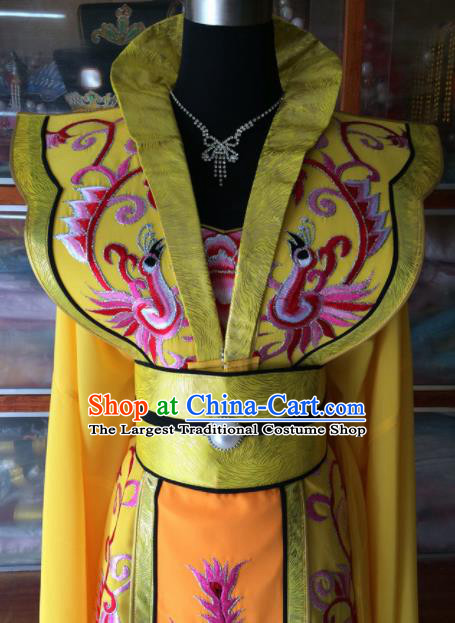 Chinese Beijing Opera Queen Yellow Dress Traditional Peking Opera Empress Costume for Women
