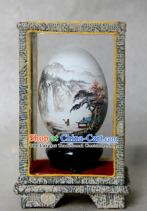 Chinese Wonder Hand Painted Landscape Colorful Egg