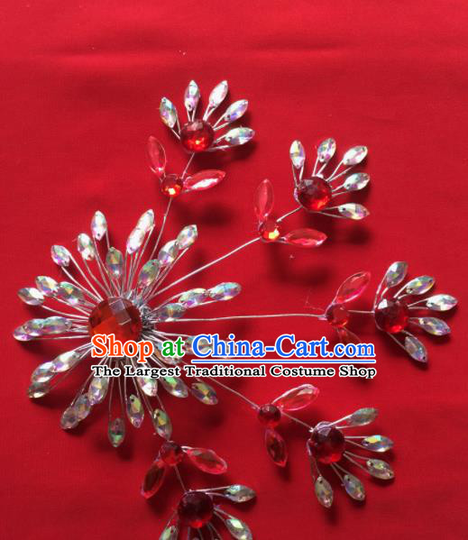 Chinese Beijing Opera Actress Crystal Hair Claw Hairpins Traditional Peking Opera Princess Hair Accessories for Women