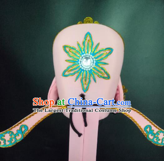 Chinese Beijing Opera Niche Pink Hat Traditional Peking Opera Crown Prince Hair Accessories for Men
