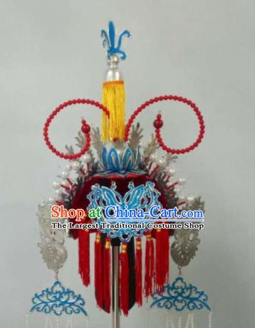 Chinese Beijing Opera Bride Phoenix Coronet Traditional Peking Opera Princess Hat Hair Accessories for Women