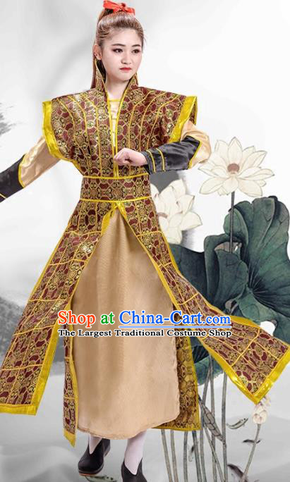 Chinese Ancient Traditional Northern and Southern Dynasties Female General Costume Helmet and Armour for Women