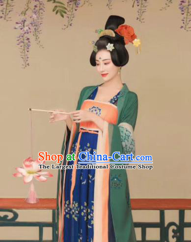 Chinese Ancient Imperial Consort Dress Traditional Tang Dynasty Royal Empress Costumes and Headpiece for Women