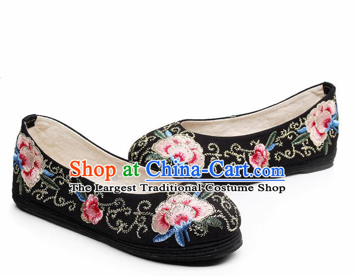 Traditional Chinese Handmade Embroidered Black Shoes Hanfu Shoes National Cloth Shoes for Women