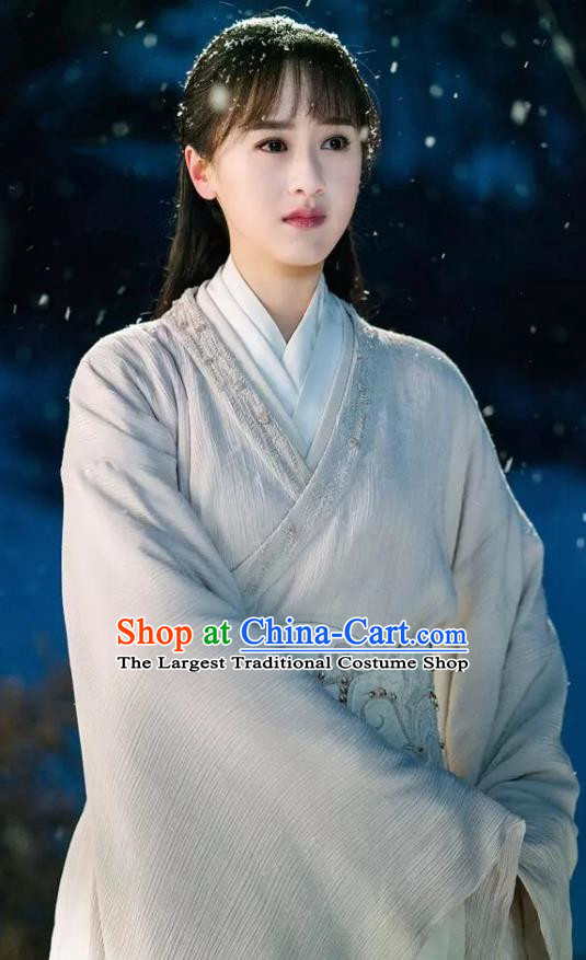 Ever Night Ancient Chinese Drama Traditional Tang Dynasty Royal Princess Mo Shanshan White Costumes for Women