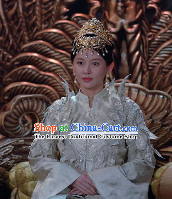 Ancient Chinese Drama Ever Night Court Queen Xia Tian Dress Traditional Tang Dynasty Empress Costumes and Headpiece for Women