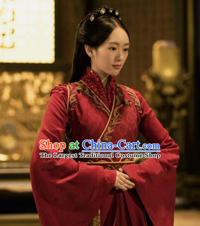 Drama Ever Night Ancient Chinese Royal Princess Red Dress Traditional Tang Dynasty Infanta Costumes for Women