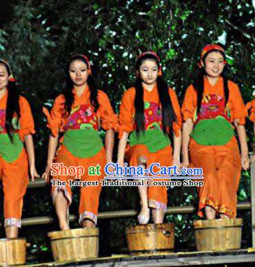 Chinese Shaolin Zen Music Ritual Folk Dance Fan Dance Red Dress Stage Performance Costume for Women