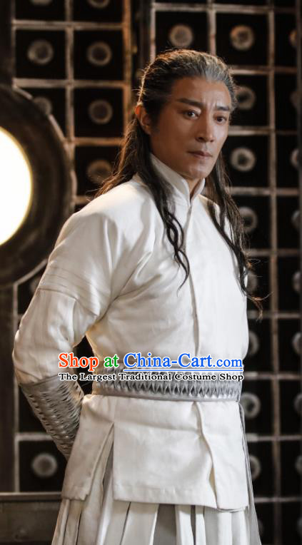 Ever Night Chinese Drama Ancient Swordsman Liu Bai White Hanfu Clothing Traditional Tang Dynasty Knight Costumes for Men