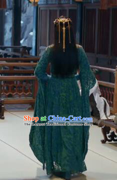 Ever Night Chinese Drama Ancient Tang Dynasty Royal Princess Li Yu Green Costumes for Women