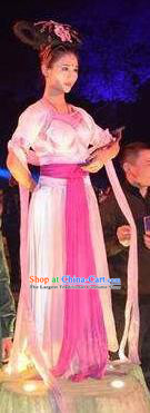 Chinese Dream Of Tao Classical Dance Dress Stage Performance Costume and Headpiece for Women