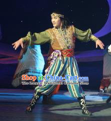 Chinese The Moon Rising On The Helan Mountain Hui Nationality Clothing Stage Performance Dance Costume for Men