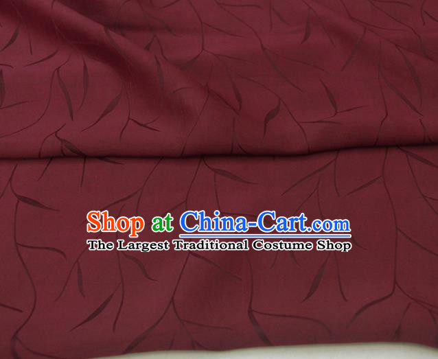 Traditional Chinese Classical Pattern Wine Red Gambiered Guangdong Gauze Silk Fabric Ancient Hanfu Dress Silk Cloth