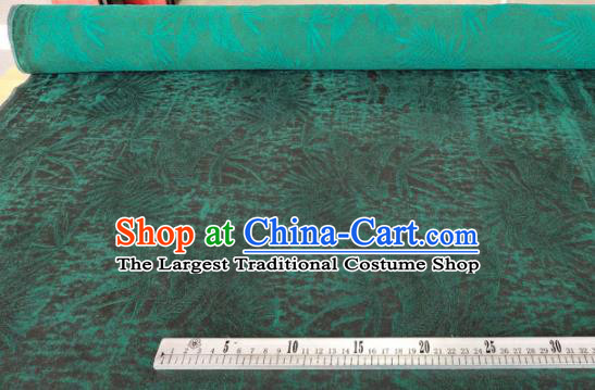 Traditional Chinese Classical Grass Pattern Green Gambiered Guangdong Gauze Silk Fabric Ancient Hanfu Dress Silk Cloth