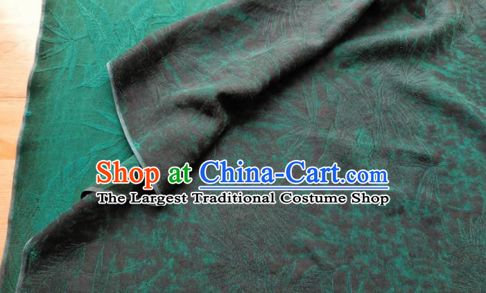 Traditional Chinese Classical Grass Pattern Green Gambiered Guangdong Gauze Silk Fabric Ancient Hanfu Dress Silk Cloth