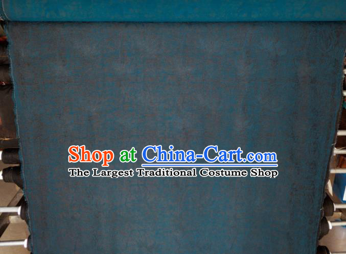 Traditional Chinese Classical Pattern Deep Blue Gambiered Guangdong Gauze Silk Fabric Ancient Hanfu Dress Silk Cloth