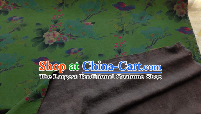 Traditional Chinese Classical Pattern Green Gambiered Guangdong Gauze Silk Fabric Ancient Hanfu Dress Silk Cloth