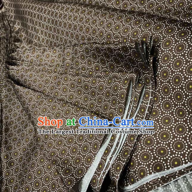 Chinese Classical Pattern Brown Silk Fabric Traditional Ancient Hanfu Dress Brocade Cloth
