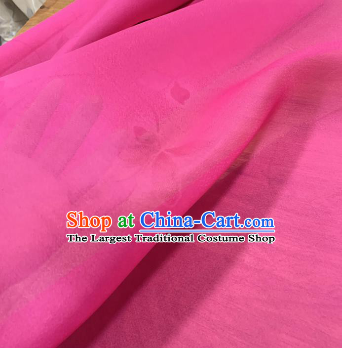 Chinese Classical Sakura Pattern Rosy Silk Fabric Traditional Ancient Hanfu Dress Brocade Cloth