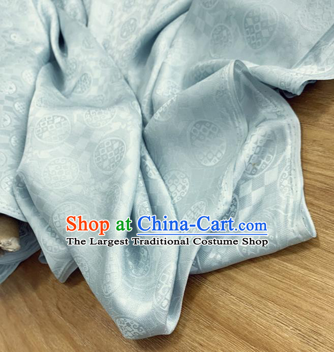 Chinese Classical Round Pattern Light Green Silk Fabric Traditional Ancient Hanfu Dress Brocade Cloth
