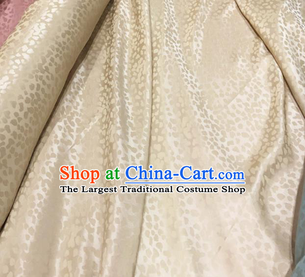 Chinese Classical Pattern Yellow Silk Fabric Traditional Ancient Hanfu Dress Brocade Cloth