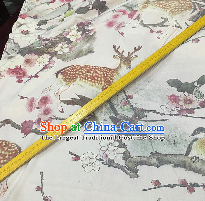 Chinese Classical Printing Pattern Silk Fabric Traditional Ancient Hanfu Dress Brocade Cloth