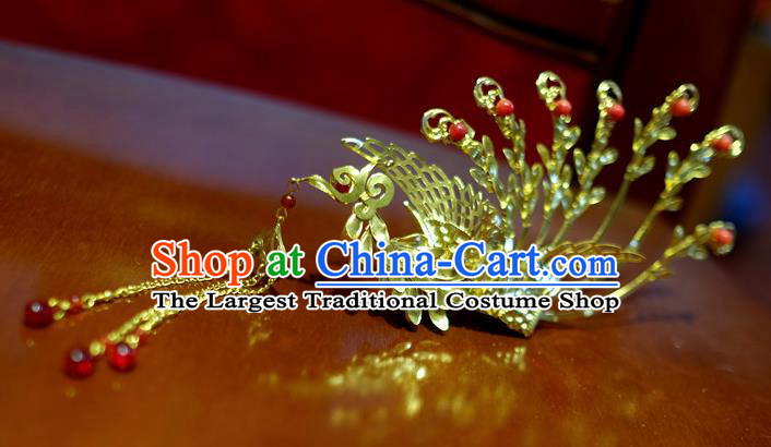 Chinese Traditional Ancient Court Queen Tassel Phoenix Hairpins Classical Hanfu Hair Accessories for Women