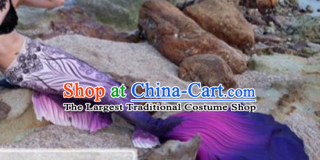Halloween Cosplay Mermaid Purple Fishtail Swimwear Dress Nylon Fish Tail Skirt Clothing for Women