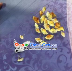 Chinese Traditional Suzhou Embroidery Ginkgo Crane Cloth Accessories Embroidered Patches Embroidering Craft