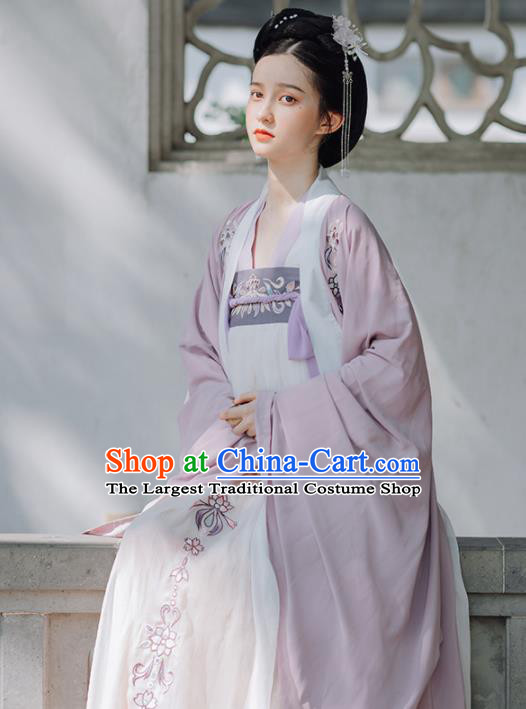 Traditional Chinese Tang Dynasty Imperial Concubine Replica Costumes Ancient Palace Lady Embroidered Hanfu Dress for Women