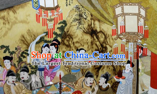Traditional Chinese Handmade Suzhou Embroidery Han Xizai Evening Banquet Wall Picture Embroidered Scroll Embroidery Craft