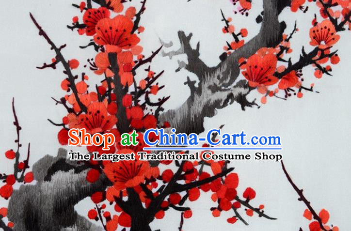 Traditional Chinese Handmade Suzhou Embroidery Plum Orchid Bamboo Chrysanthemum Wall Picture Embroidered Scroll Embroidery Craft